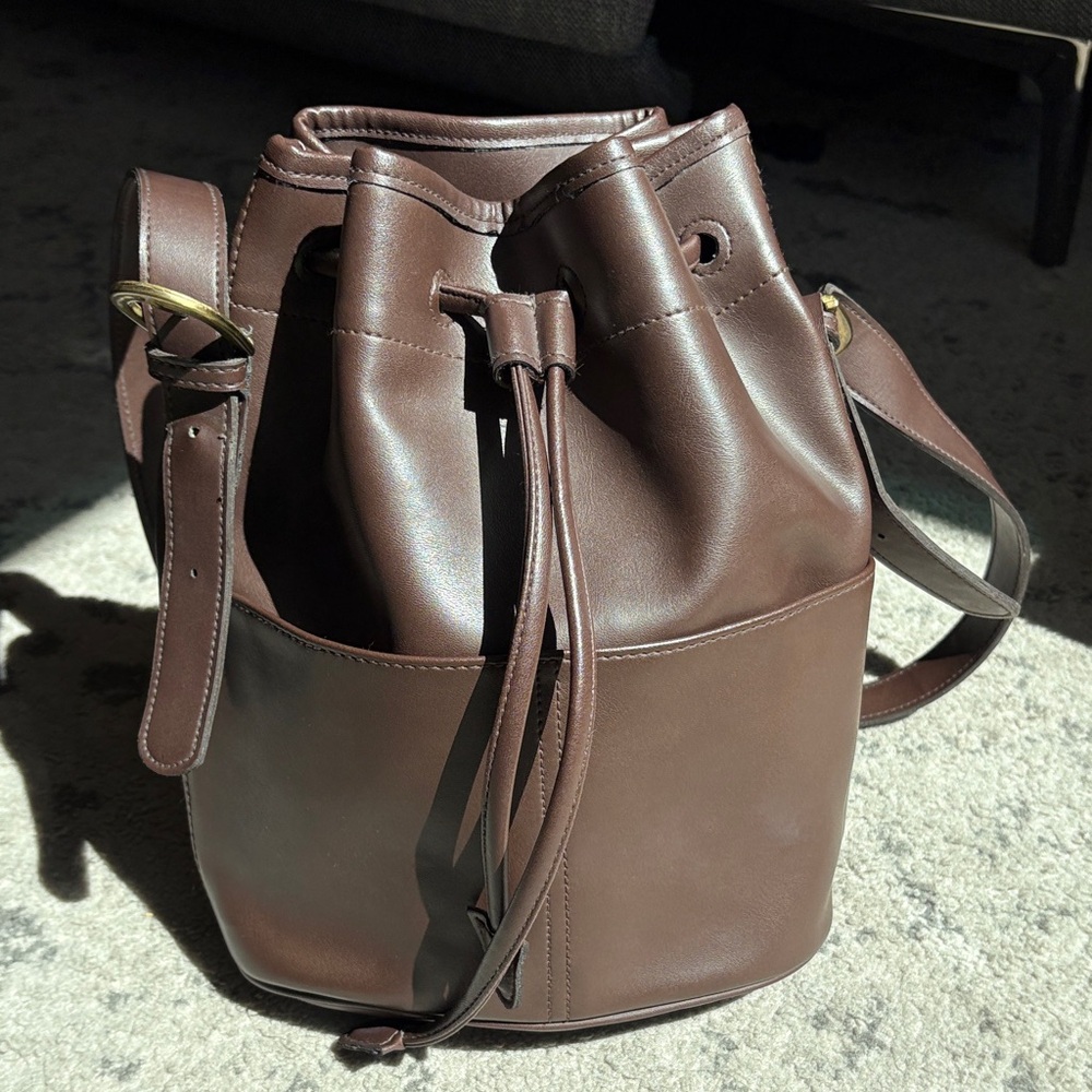 Vintage Coach Brown Leather Shoulder Bag